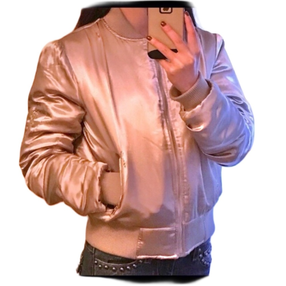 Tea n Cup Champagne Bomber Jacket